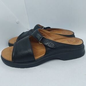 Ariat Bridgeport Sandals Womens Size 9.5B Slip On Slides Black Leather Western